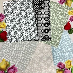 NEW 6 Large Intricate Pattern Design Wallpaper Sample Sheets - Semi-Textured DIY